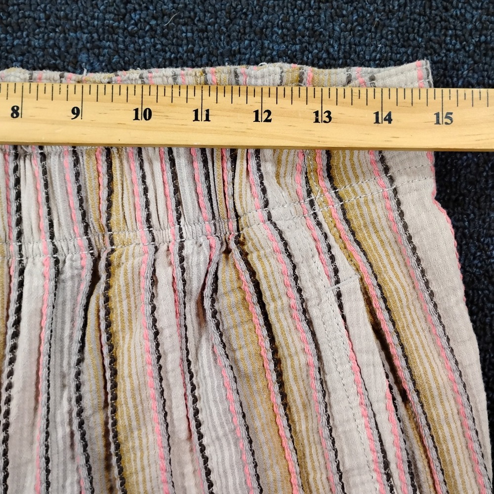 Free People Pants Womens Small Days End Cotton Striped Wide Leg Multi Color Boho - Picture 3 of 10